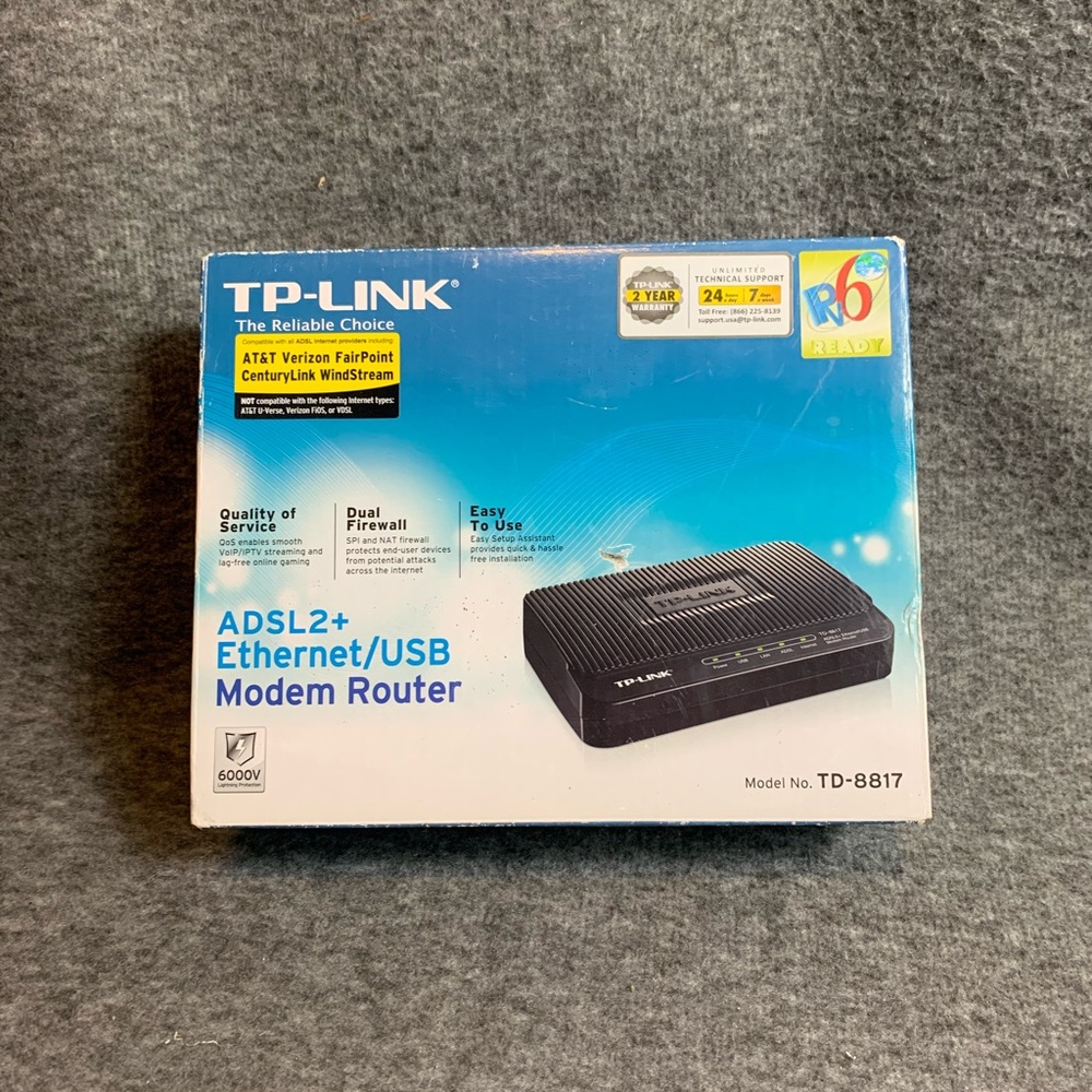 TP-Link Black Modem-Router Combo Networking Device